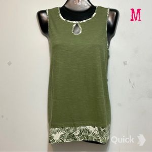 M - NWT Cathy Daniels Green Printed Tunic Tank